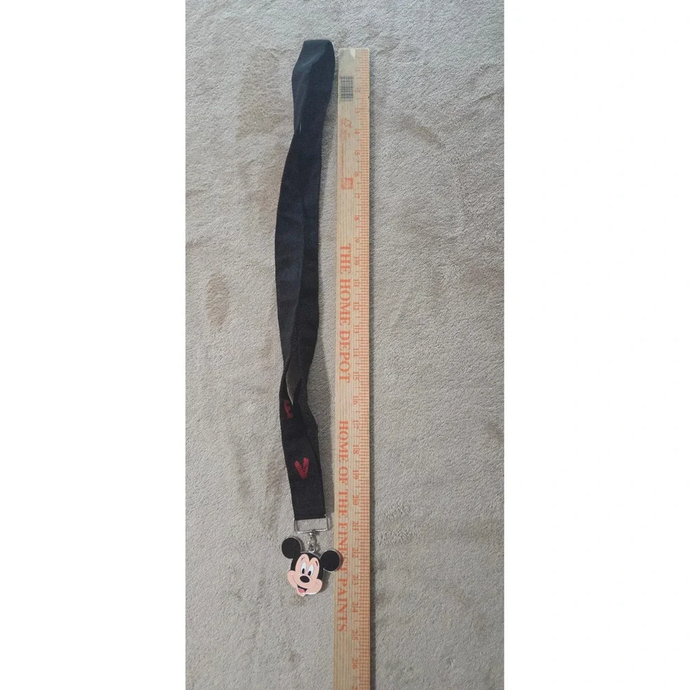 Mickey Mouse Black‎ Lanyard Necklace Charm Metal Pendant Disney